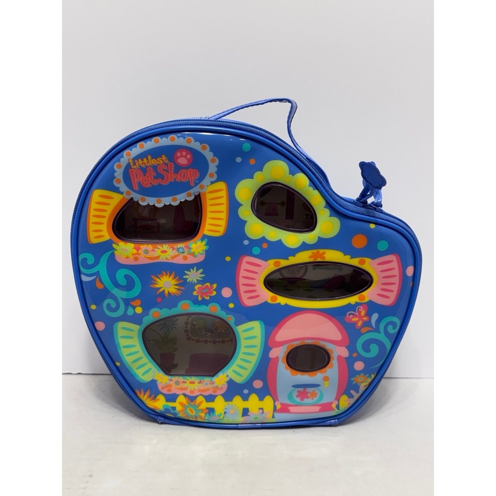 LPS Littlest Pet Shop Blue Shaped Play Set Carrying Case Zip up